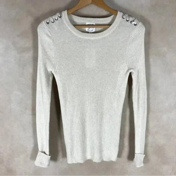 HIPPIE ROSE Lace-Up Shoulder Sweater, NEW Large - Picture 1 of 8